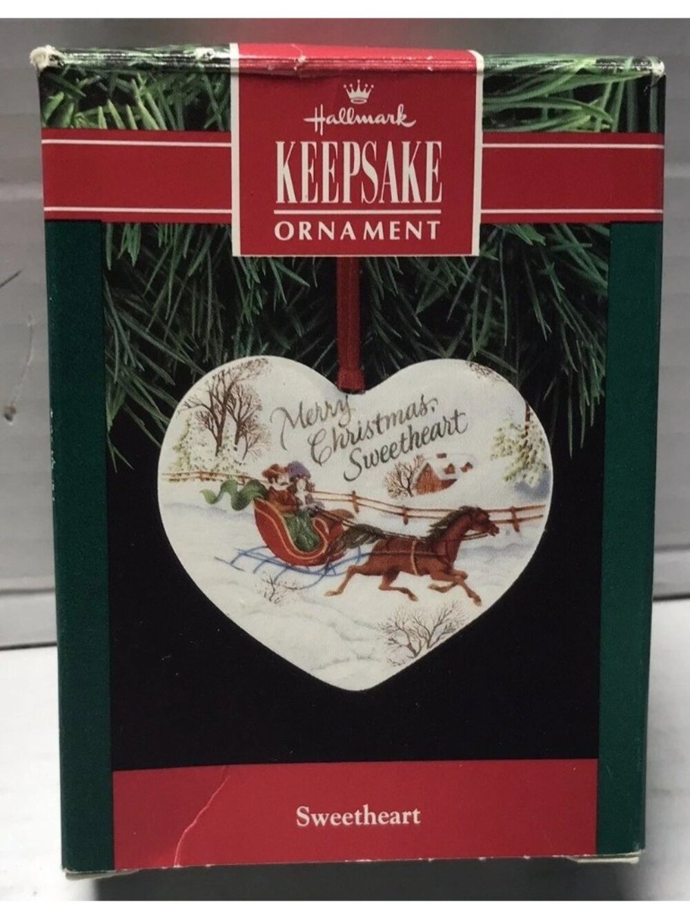 Vintage 1991 Hallmark Keepsake Merry Christmas Sweetheart Ornament